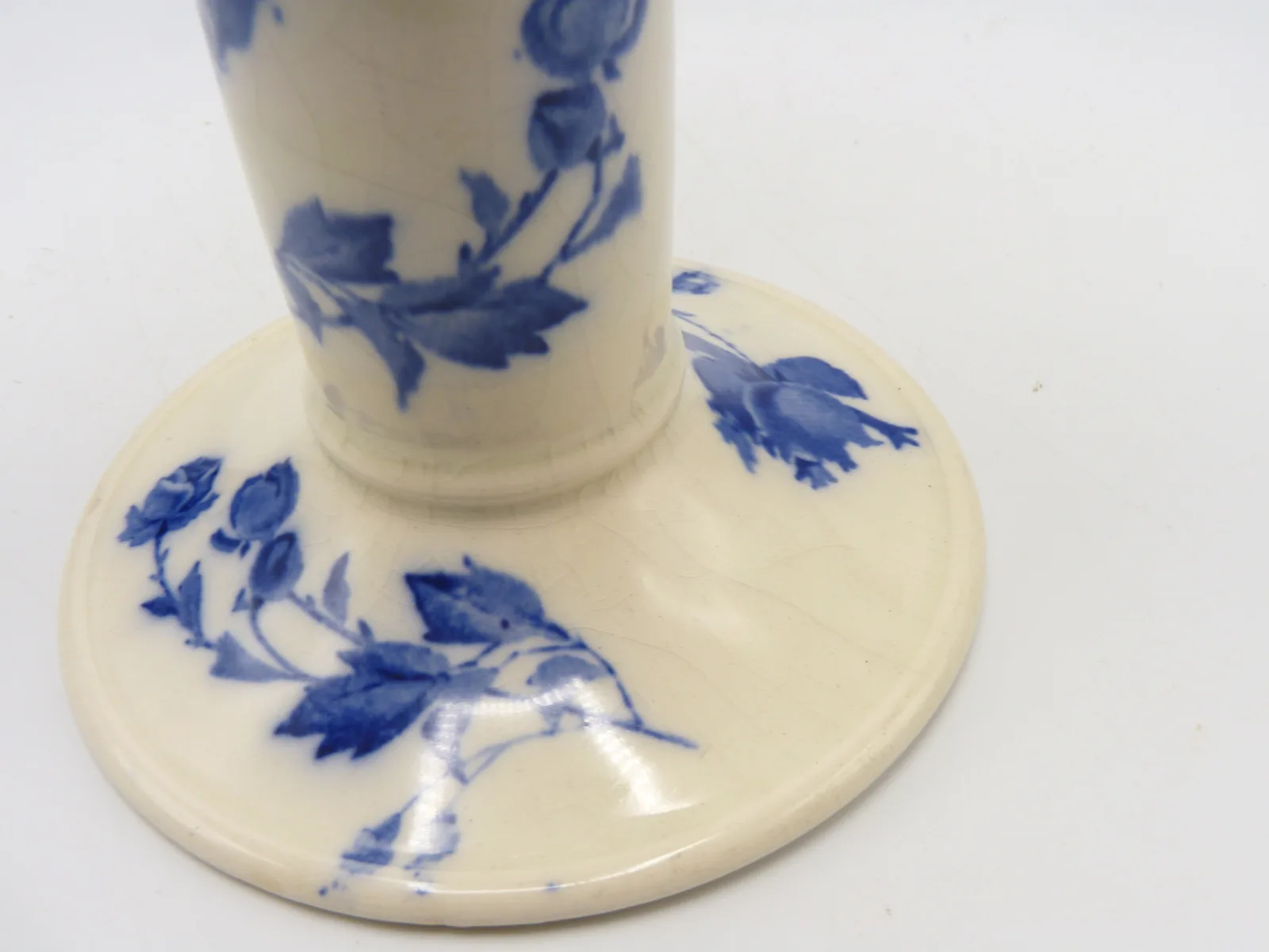Flow Blue Gloire De Dijon Candlestick - Doulton - Image 7