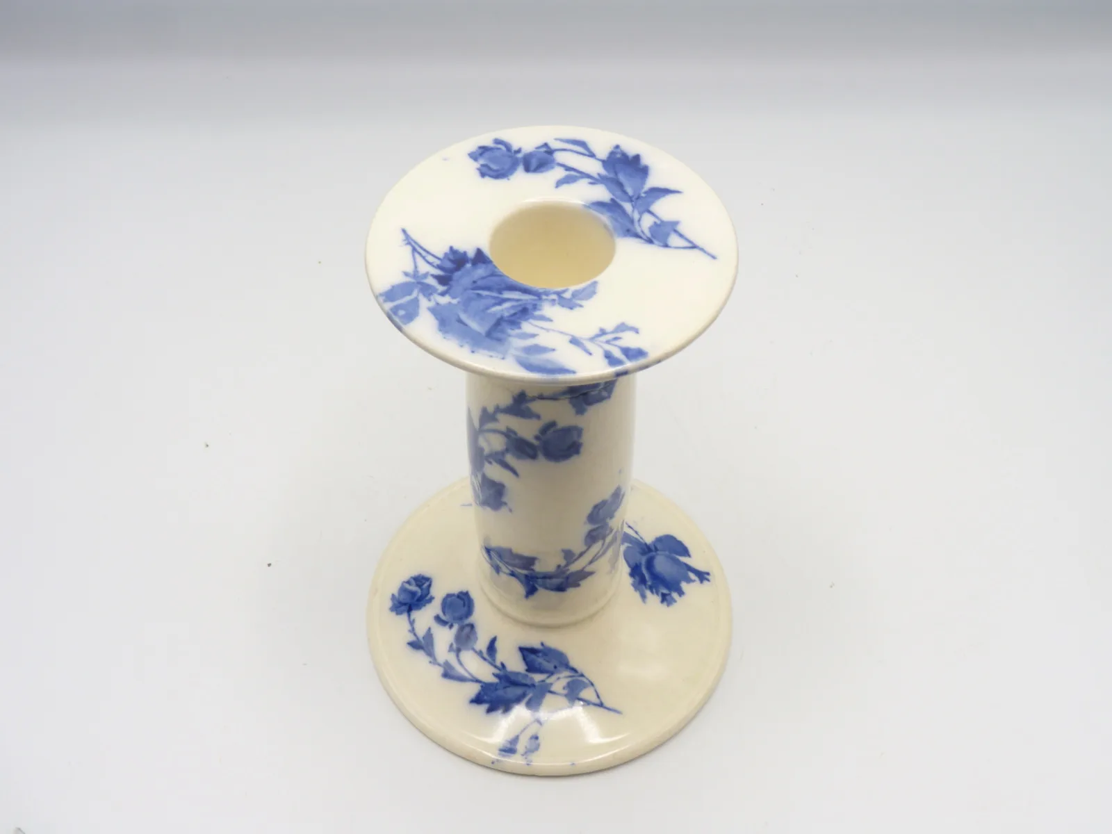 Flow Blue Gloire De Dijon Candlestick - Doulton - Image 8