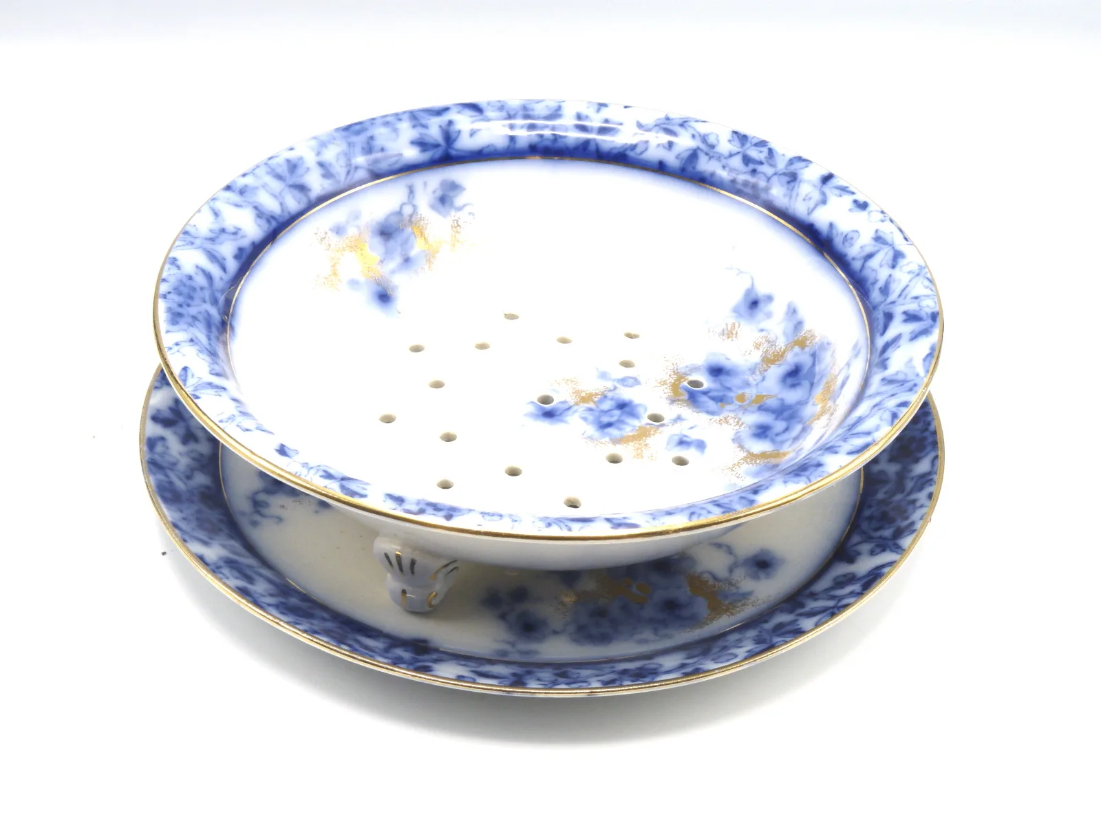 Flow Blue Dish/Drainer & Under Plate - Image 2