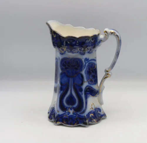 Flow Blue Art Nouveau Jug