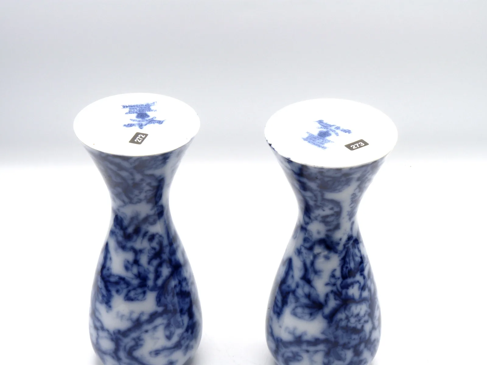 Pair of Tapered Cavendish Vases 7 ¼  inches high - Flow Blue - Image 2