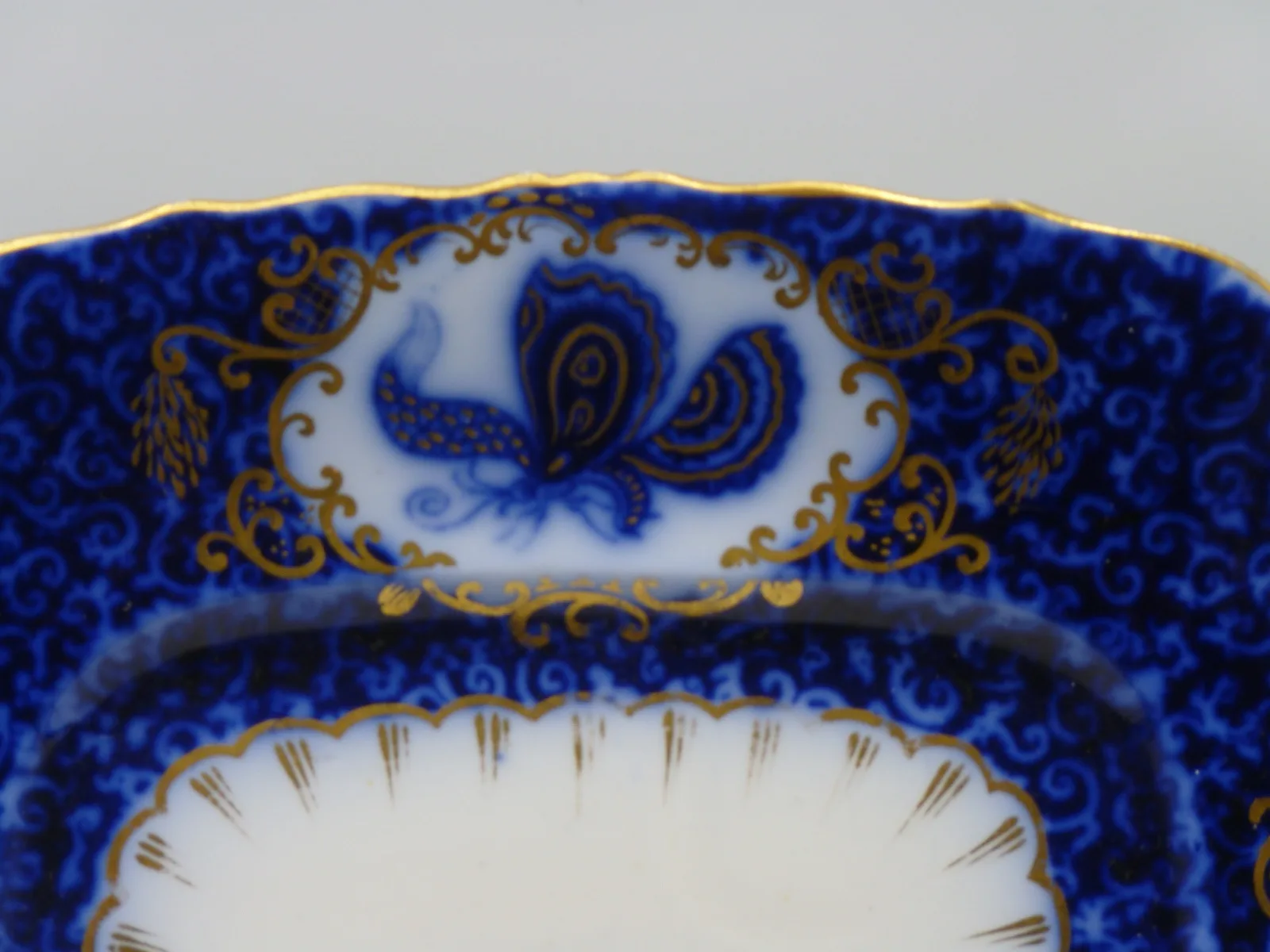 S.Alcock Tab Handled Cake Plate - Butterflies - Image 6