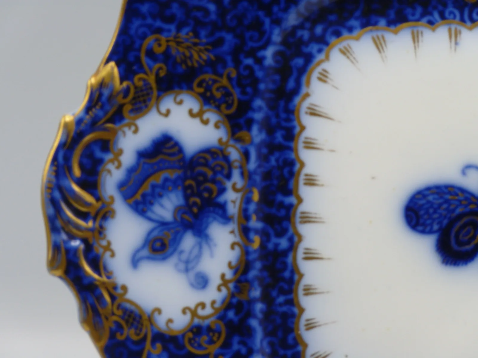 S.Alcock Tab Handled Cake Plate - Butterflies - Image 3