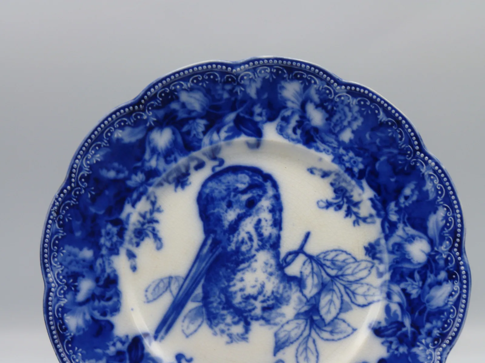 Flow Blue Clytie (Snipe) Plate - Image 6