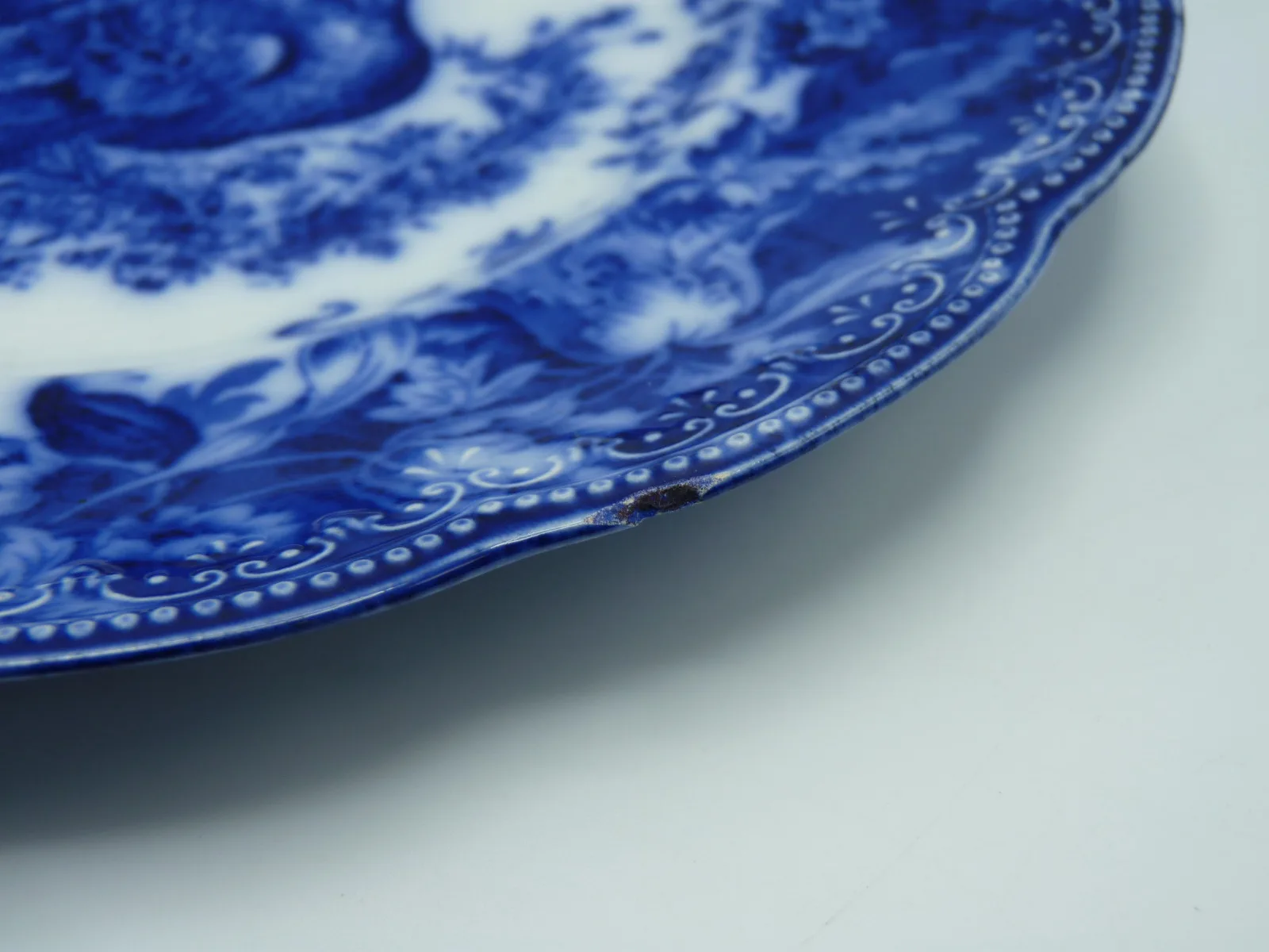 Flow Blue Clytie Turkey Plate - Image 7