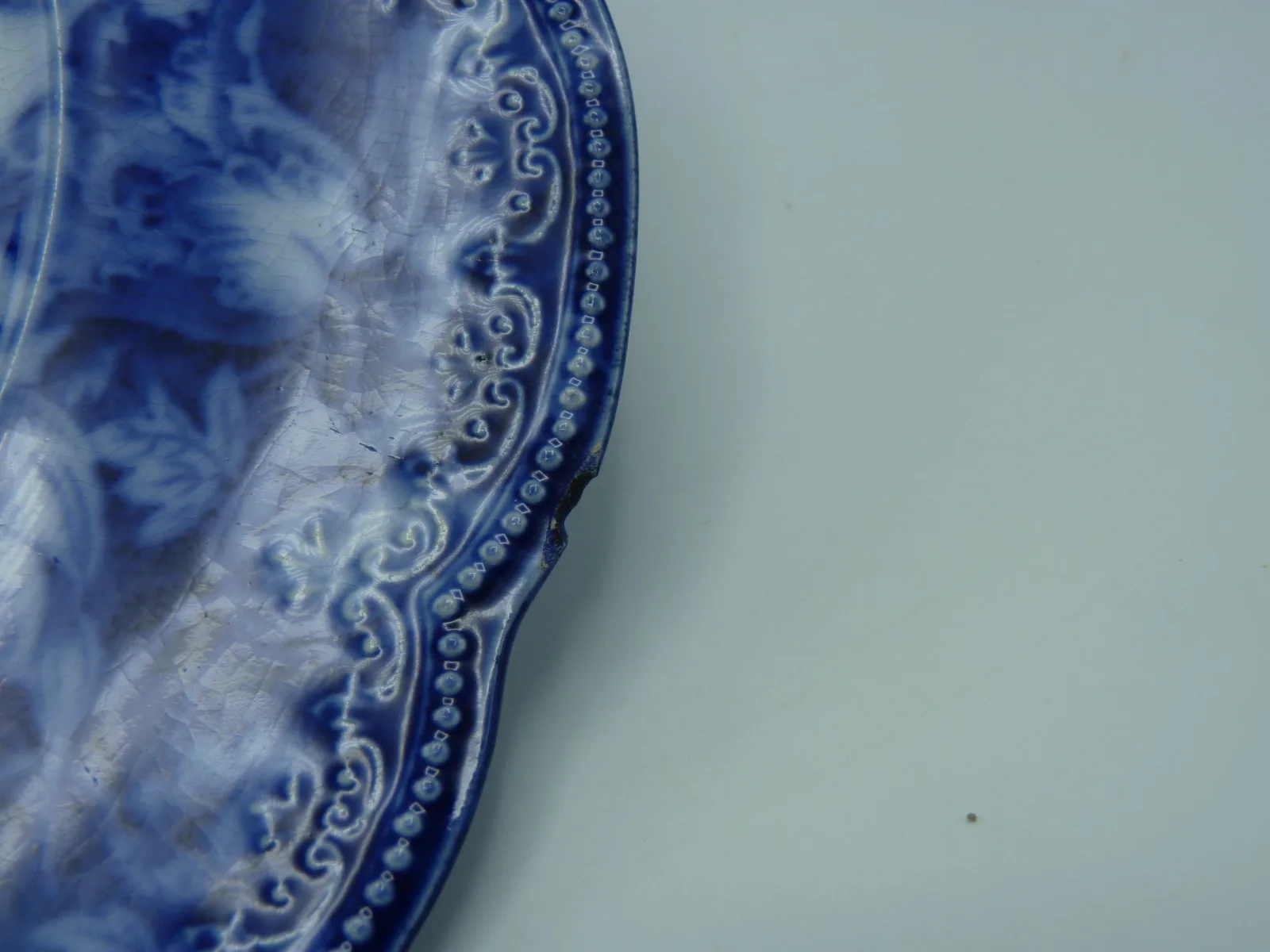 Flow Blue Clytie Turkey Plate - Image 6