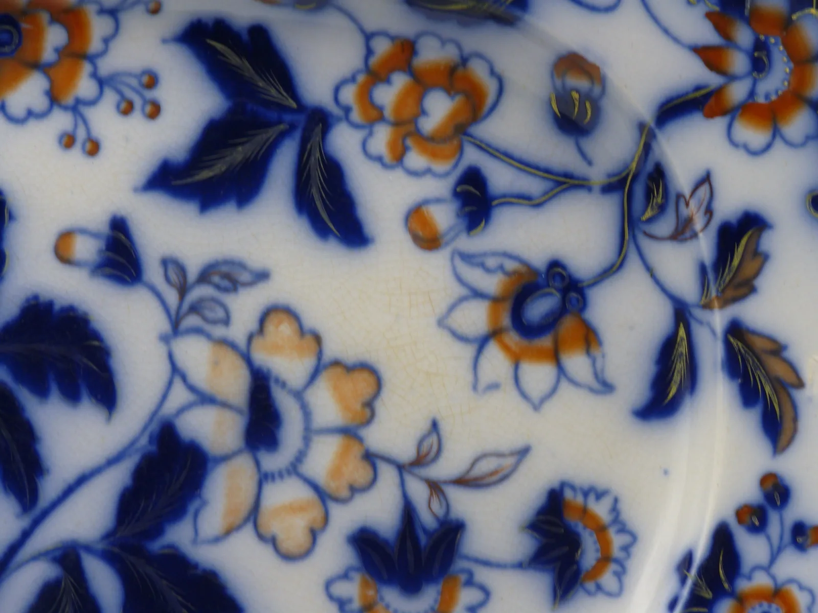 Flow Blue Polychrome Platter - Image 3