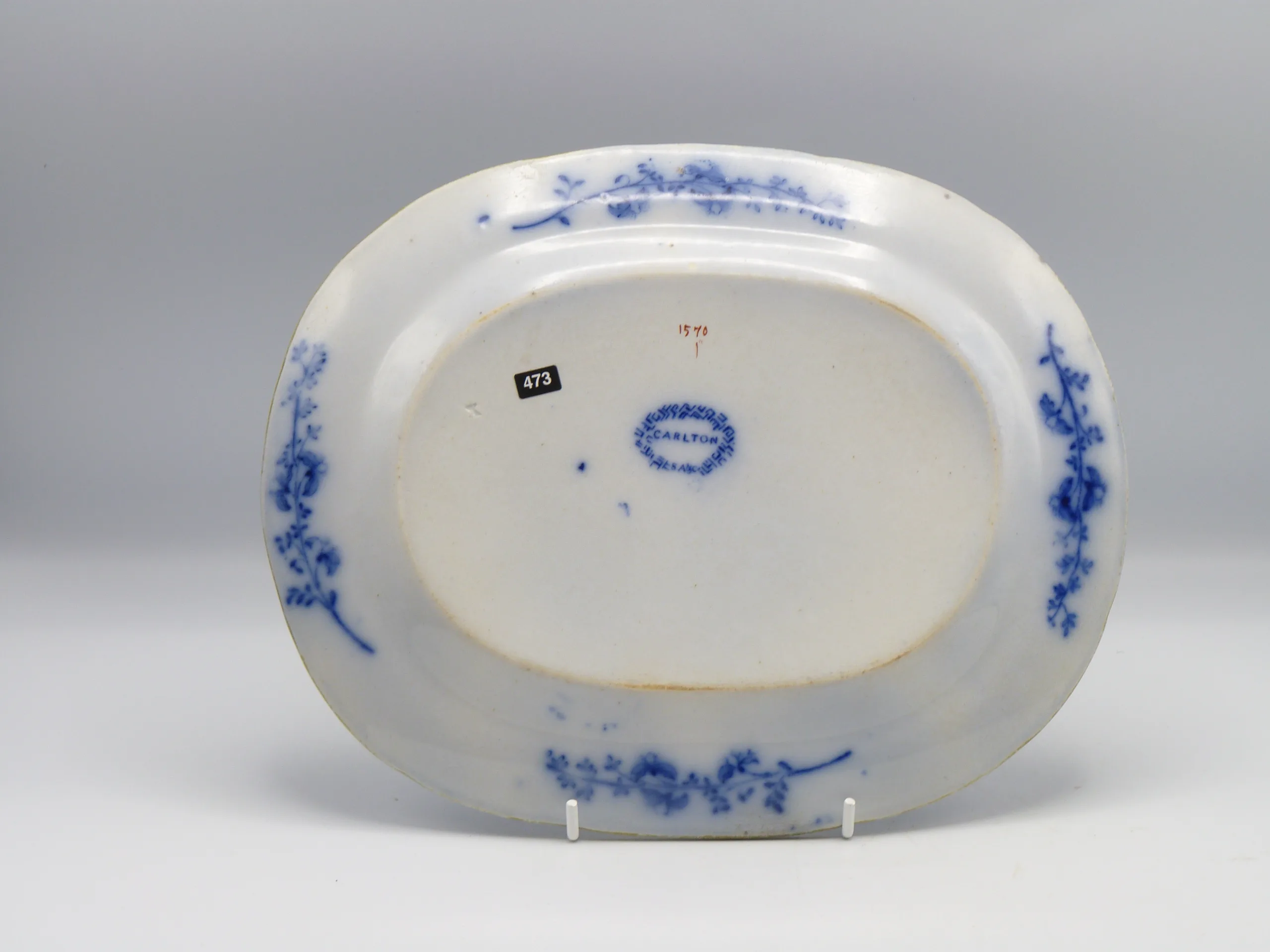 Samuel Alcock 10 inch Platter Carlton Flow Blue Polychrome - Image 3