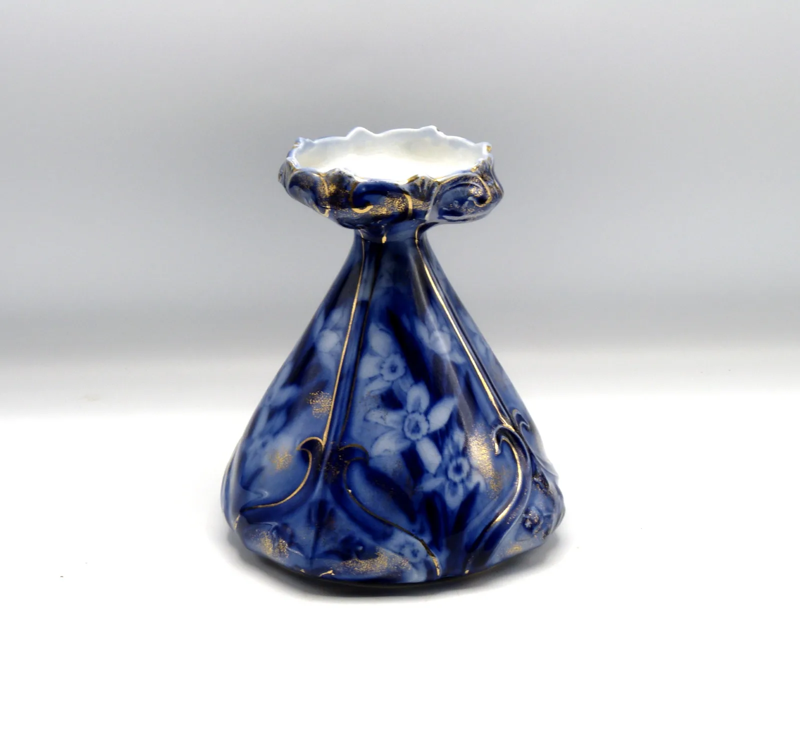 Art Nouveau Flow Blue Vase - Rare