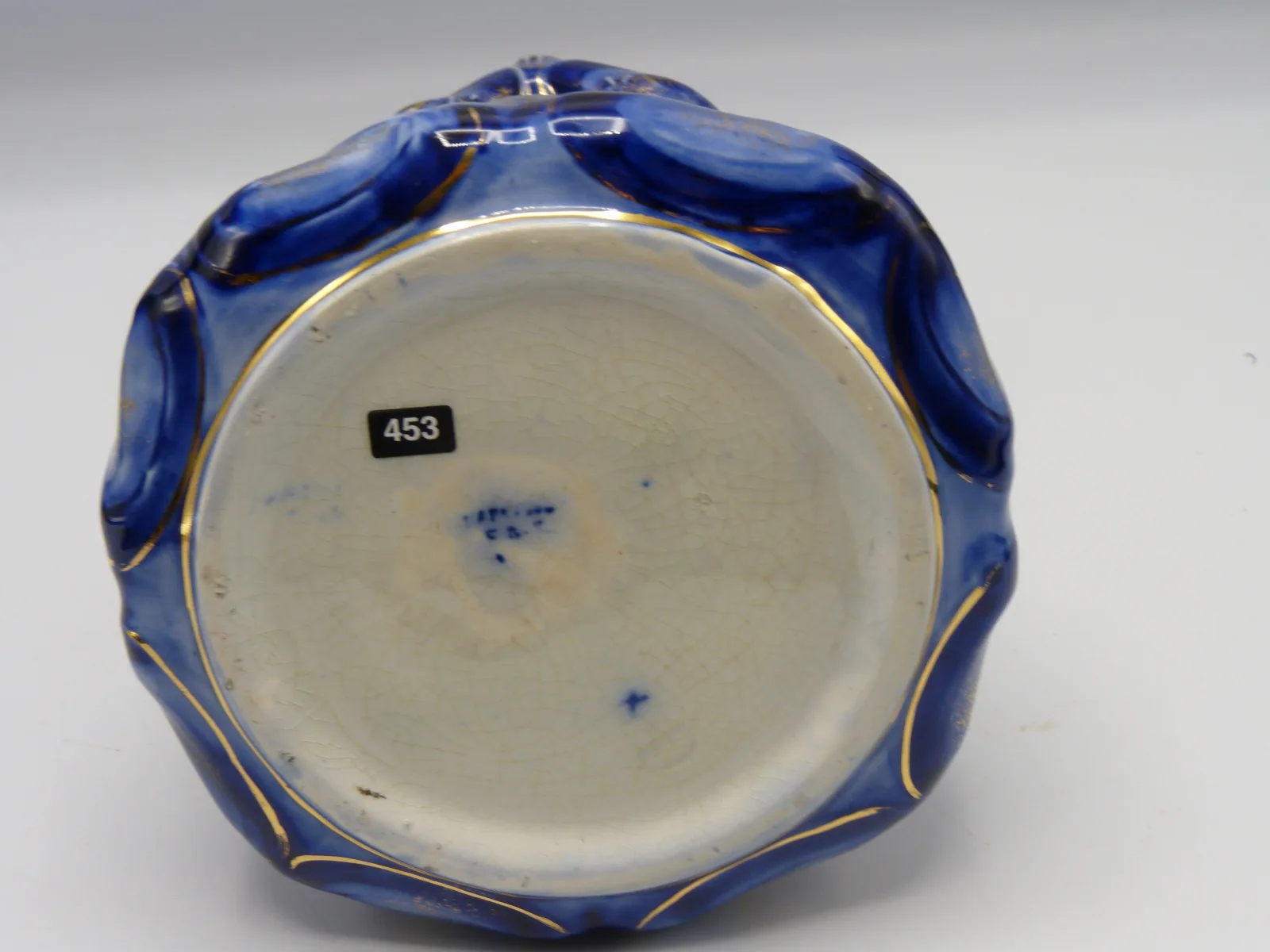 Art Nouveau Flow Blue Vase - Rare - Image 6