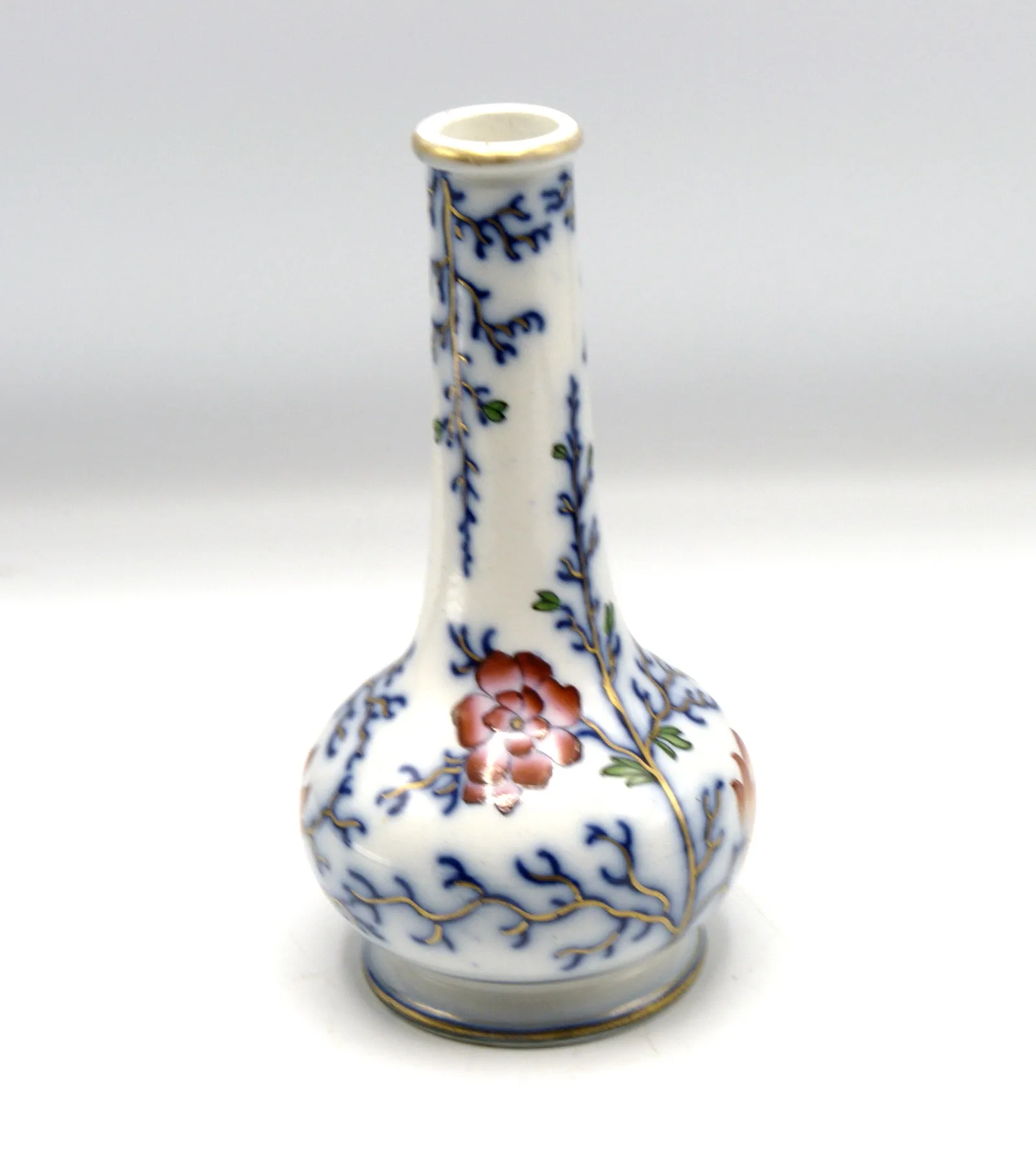 Flow Blue Polychrome Sauce / Barbers Bottle - Image 4