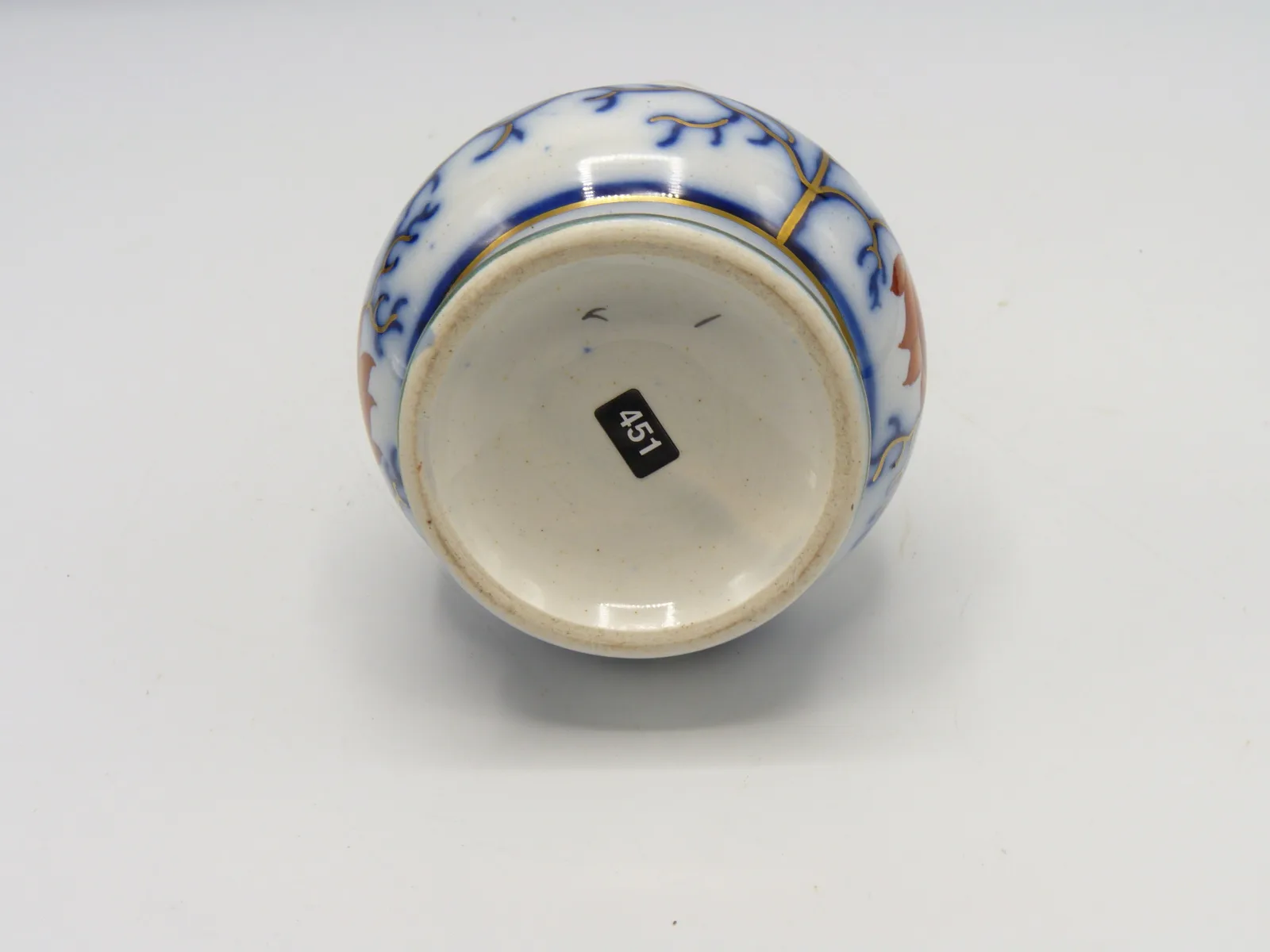 Flow Blue Polychrome Sauce / Barbers Bottle - Image 2
