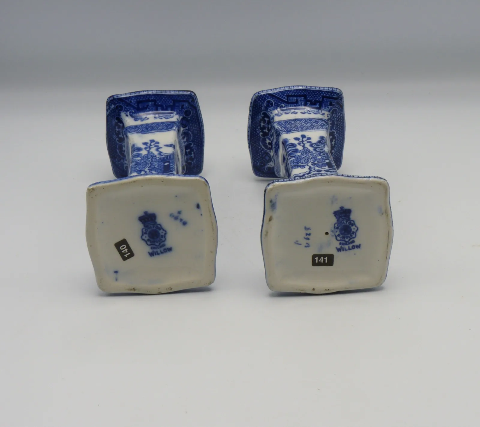 Doulton Flow Blue Willow Candlesticks - Image 3