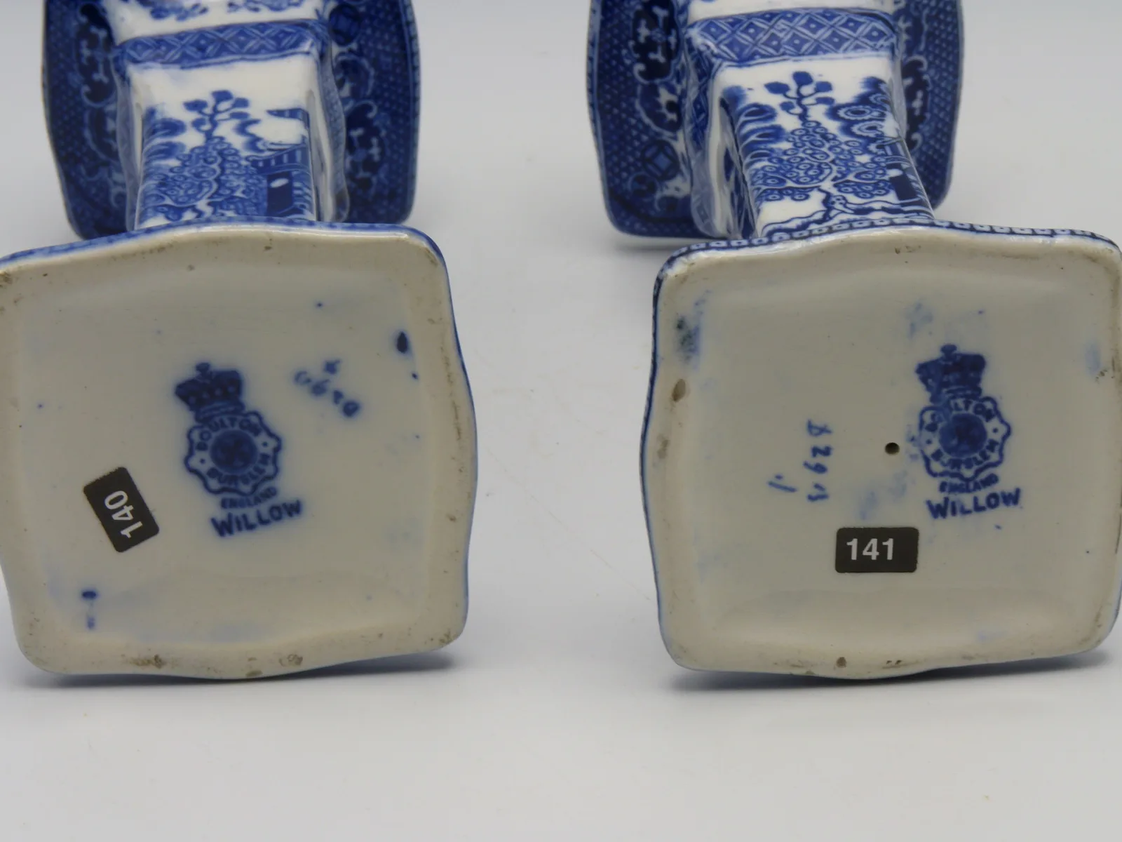 Doulton Flow Blue Willow Candlesticks - Image 2