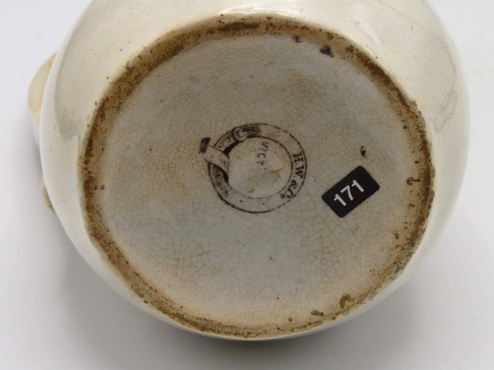 Green Ground Polychrome Syrup Pitcher - Image 7