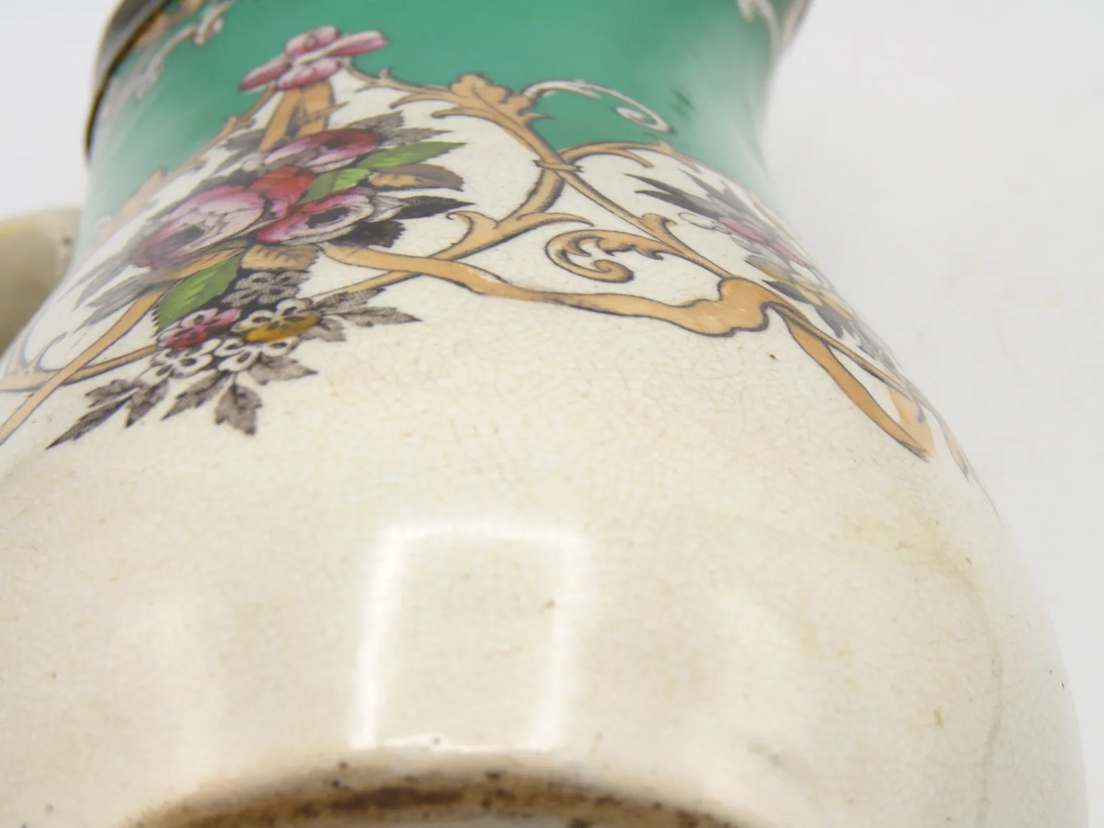 Green Ground Polychrome Syrup Pitcher - Image 6