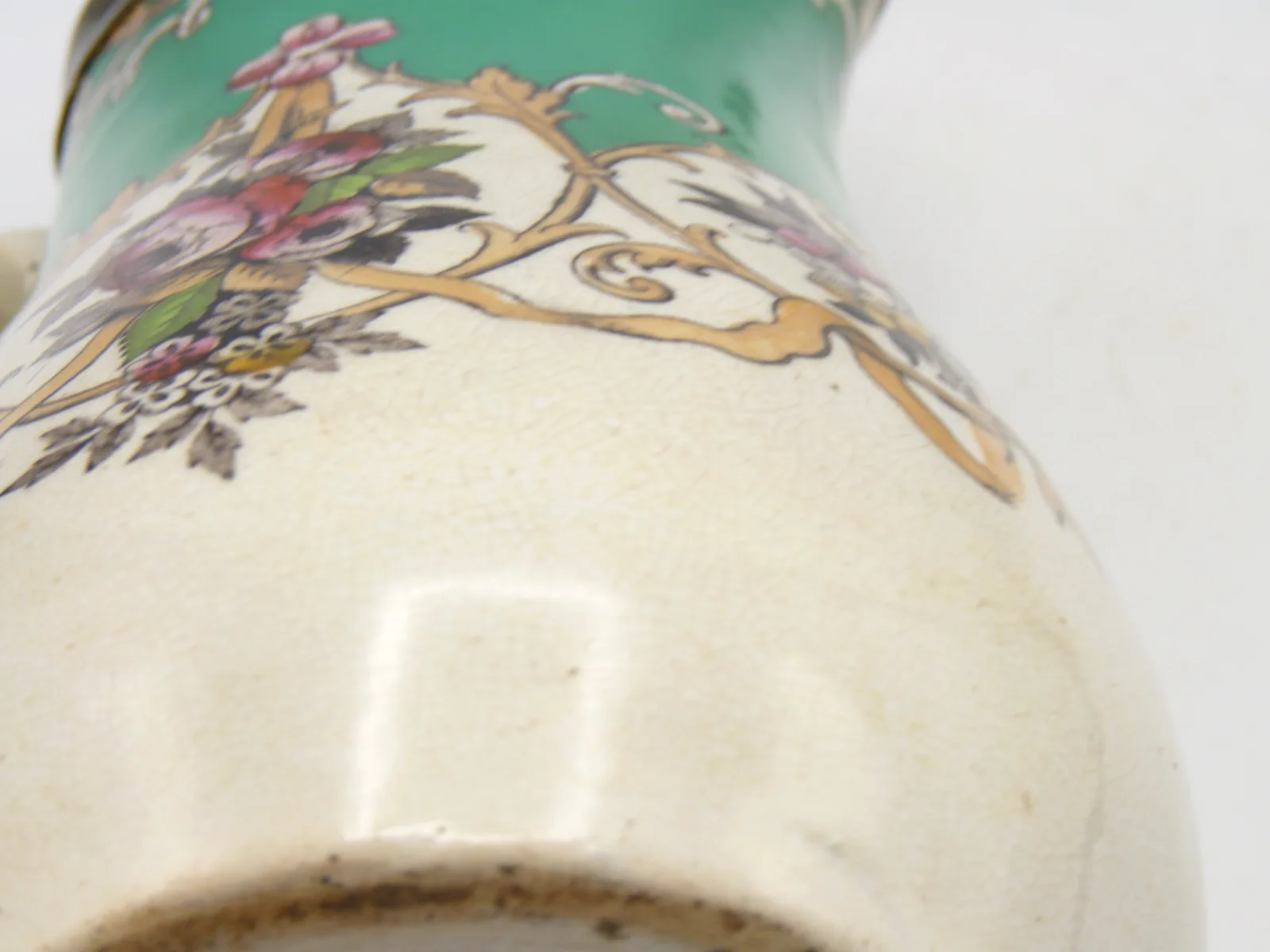 Green Ground Polychrome Syrup Pitcher - Image 5