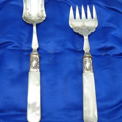 Mother of Pearl Handles Serving Fork &  Spoon