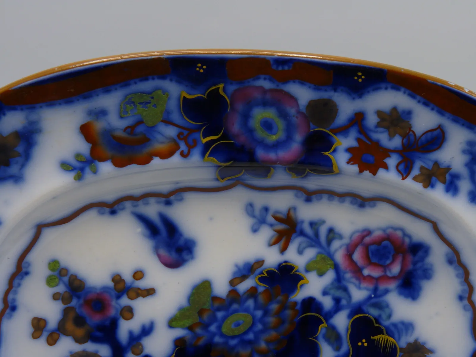 Ridgway Morley - Beautiful Flow Blue Polychrome - Small Platter - Image 7