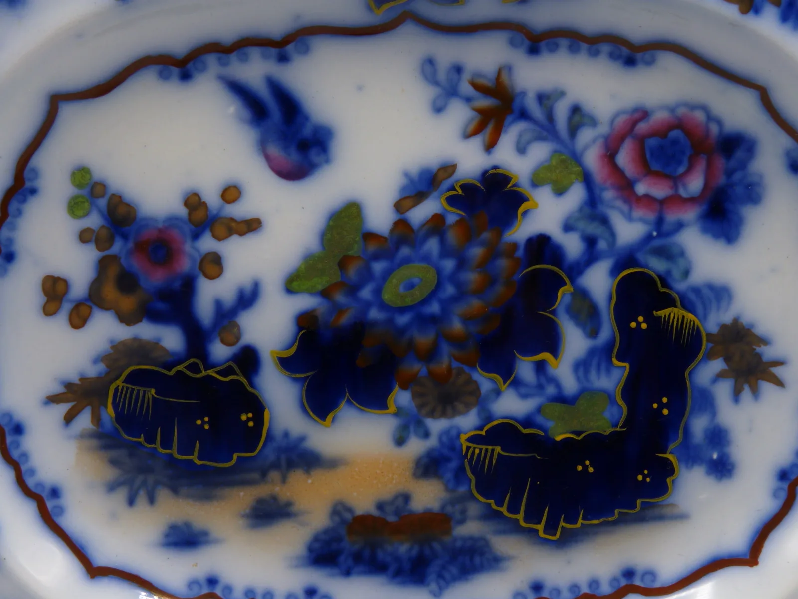 Ridgway Morley - Beautiful Flow Blue Polychrome - Small Platter - Image 6