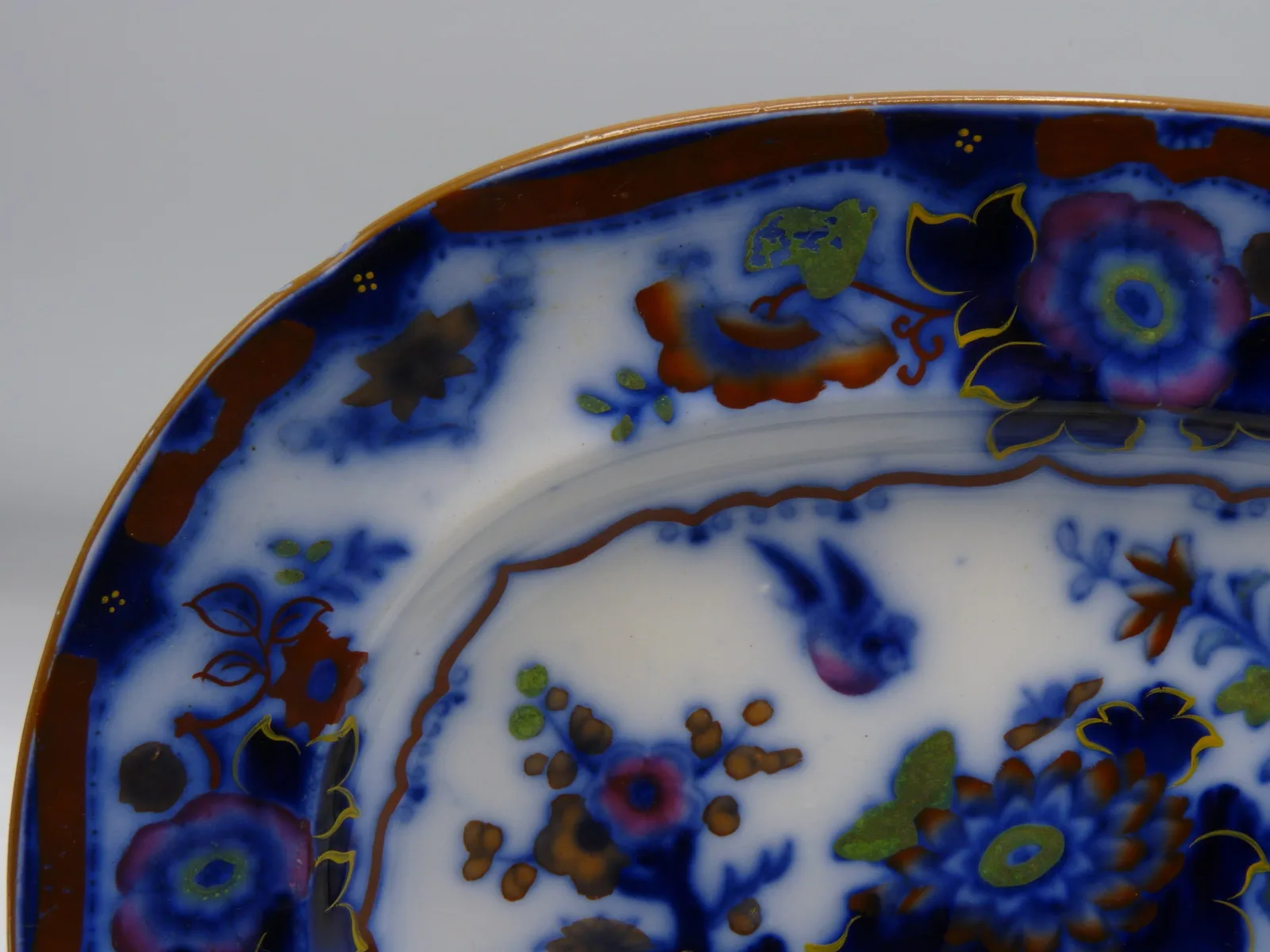 Ridgway Morley - Beautiful Flow Blue Polychrome - Small Platter - Image 5