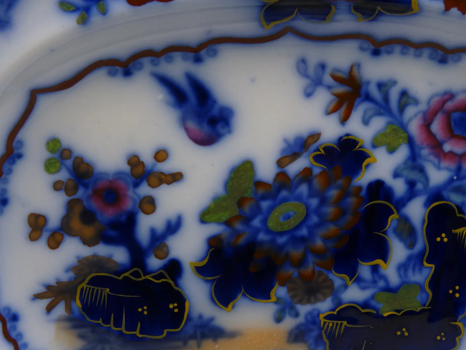 Ridgway Morley - Beautiful Flow Blue Polychrome - Small Platter - Image 4