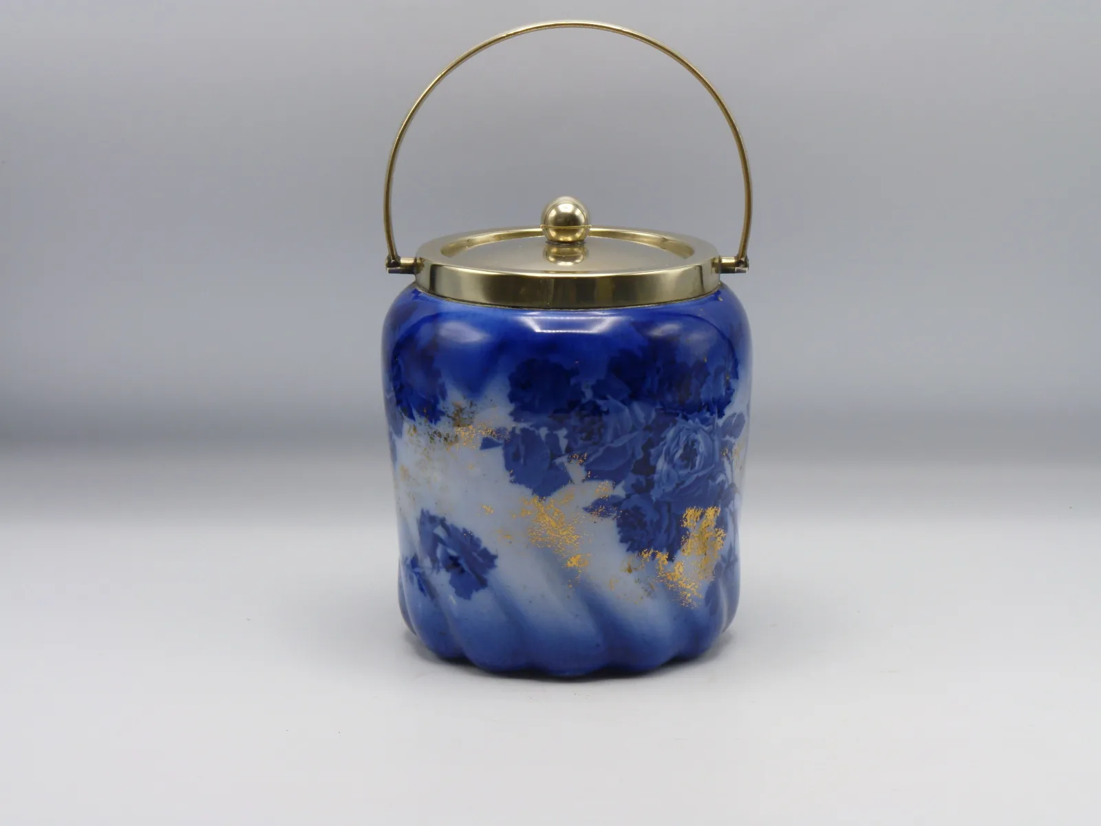 Flow Blue ~ Doulton ~ Gloire-De-Dijon ~ Biscuit Barrel