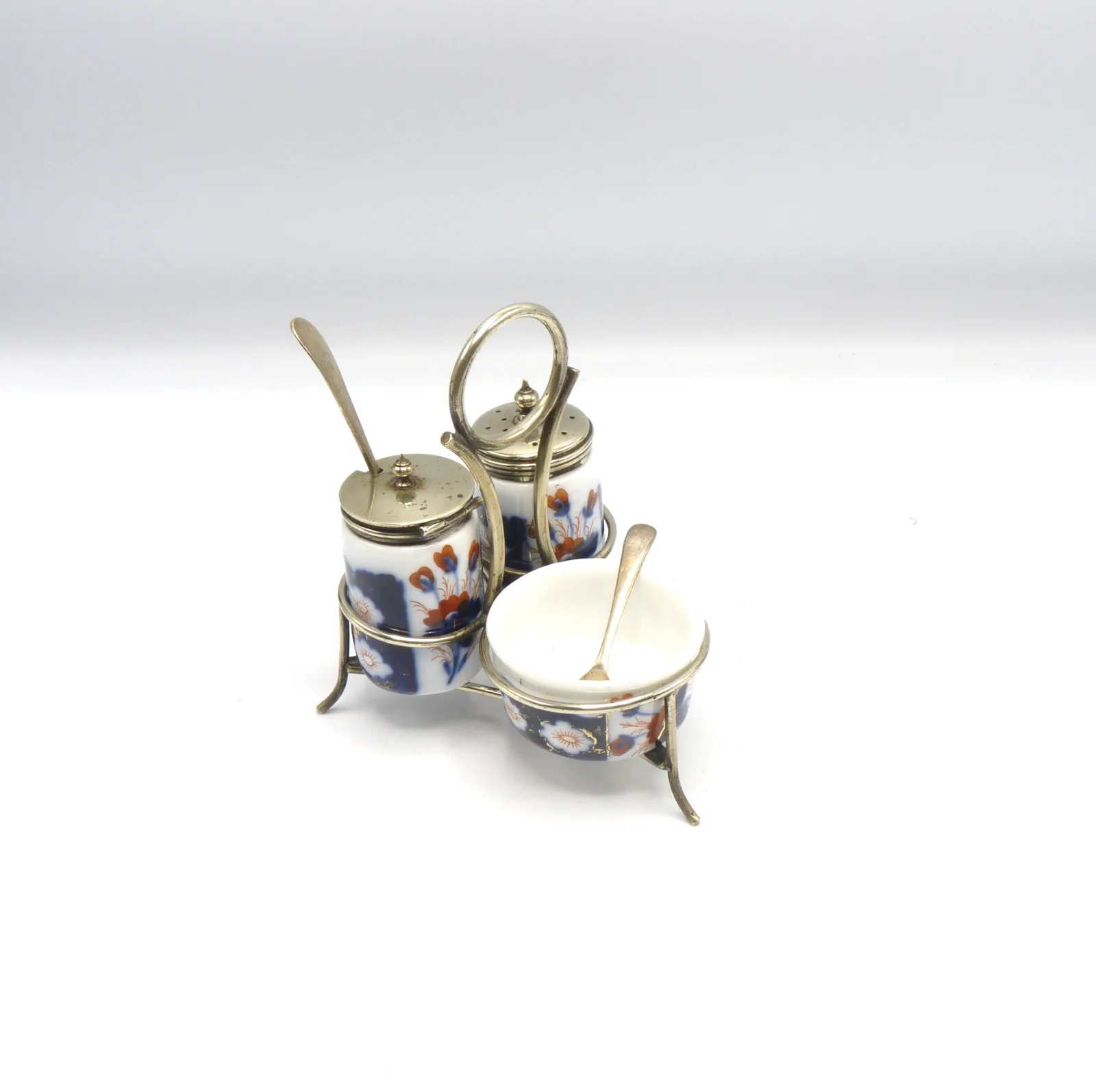 Attractive Imari  Colours - Polychrome - Cruet - Salt Pepper & Mustard - Image 6
