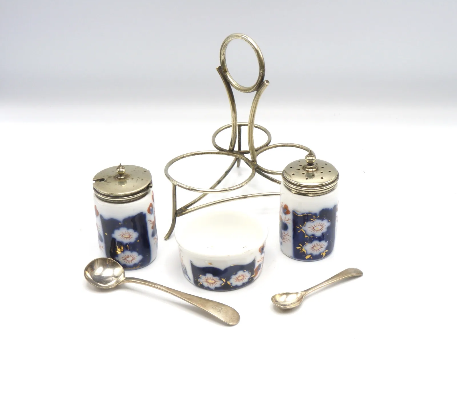 Attractive Imari  Colours - Polychrome - Cruet - Salt Pepper & Mustard - Image 3