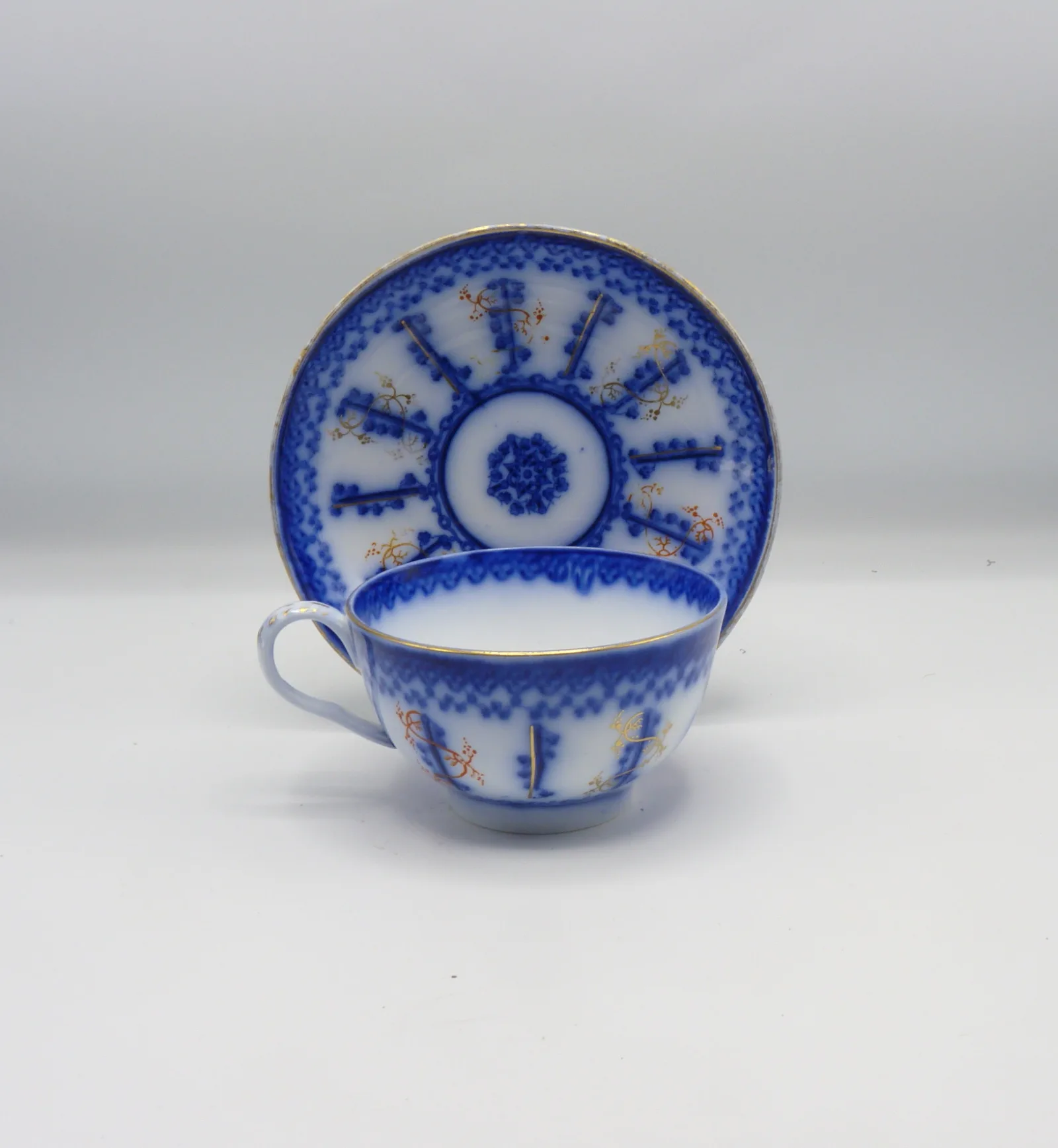 1 Beautiful Large Flow Blue Breakfast Cup & Saucer - Farmers Cup, - Image 20