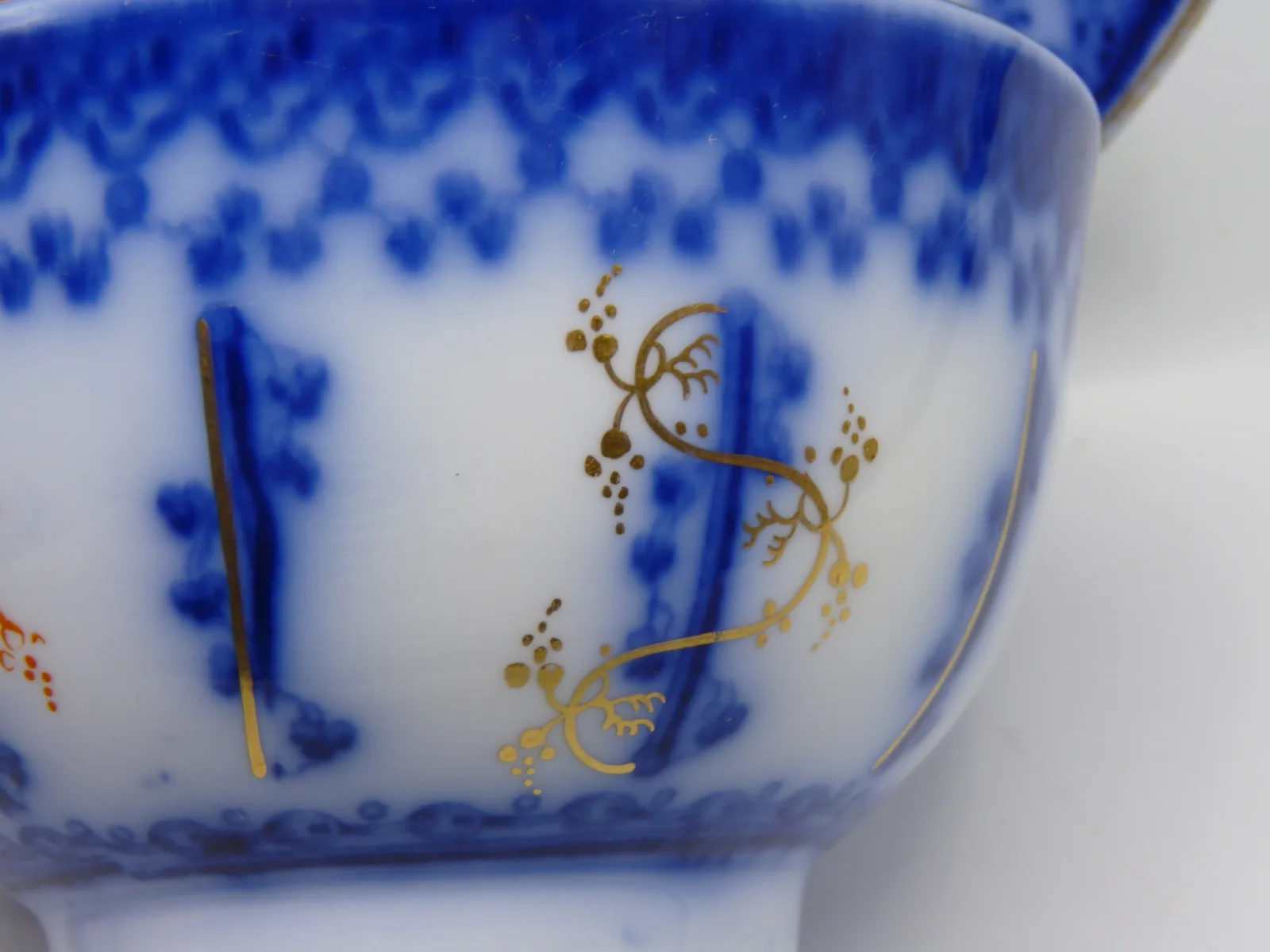 1 Beautiful Large Flow Blue Breakfast Cup & Saucer - Farmers Cup, - Image 18