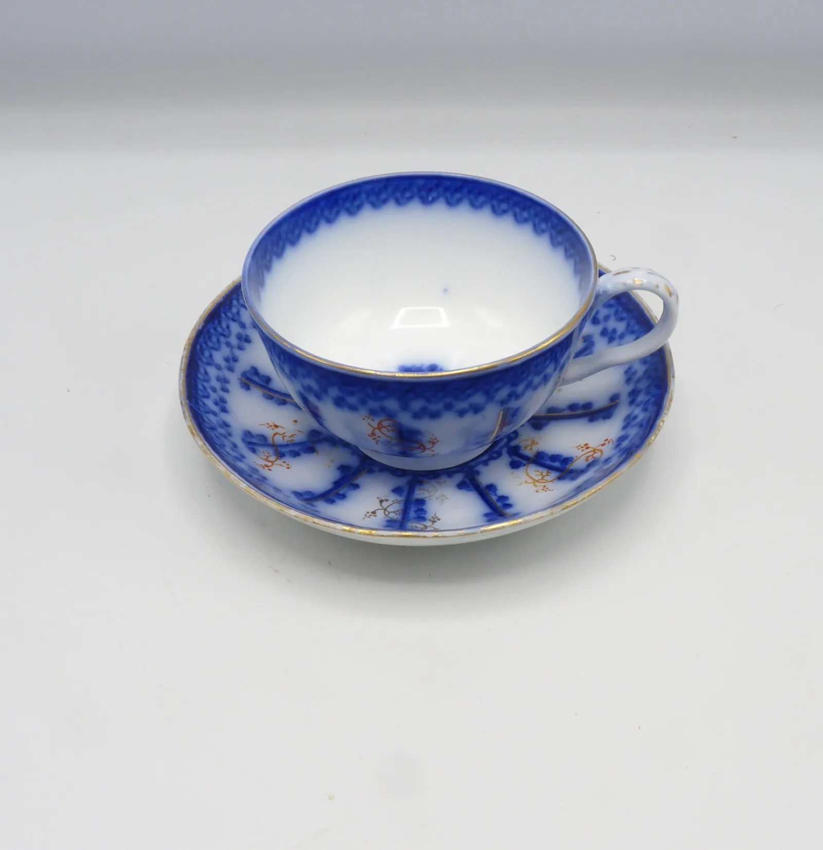 1 Beautiful Large Flow Blue Breakfast Cup & Saucer - Farmers Cup, - Image 15