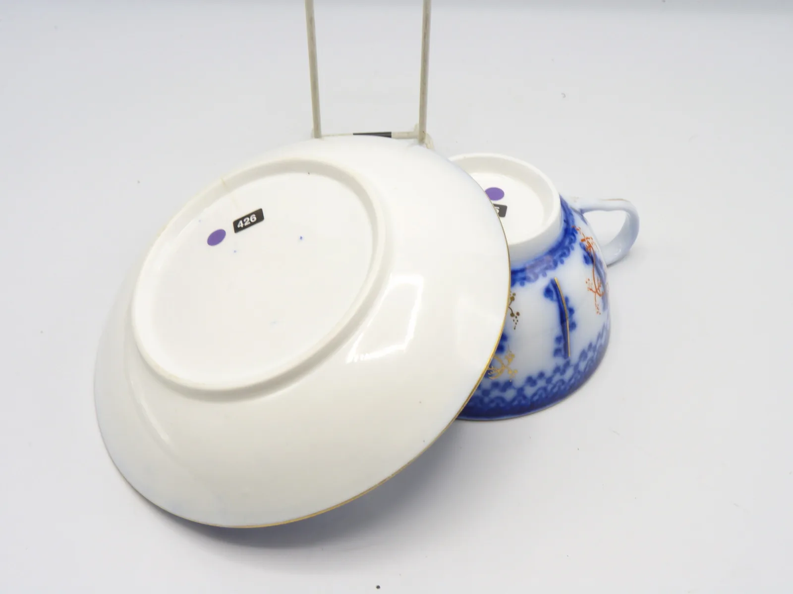 1 Beautiful Large Flow Blue Breakfast Cup & Saucer - Farmers Cup, - Image 4