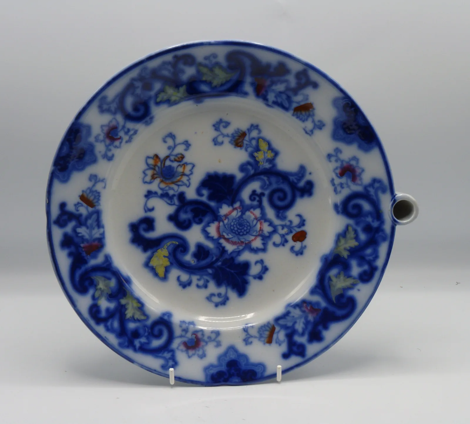 Rare Plate Warmer - Aurora - Francis Morley - Flow Blue Polychrome