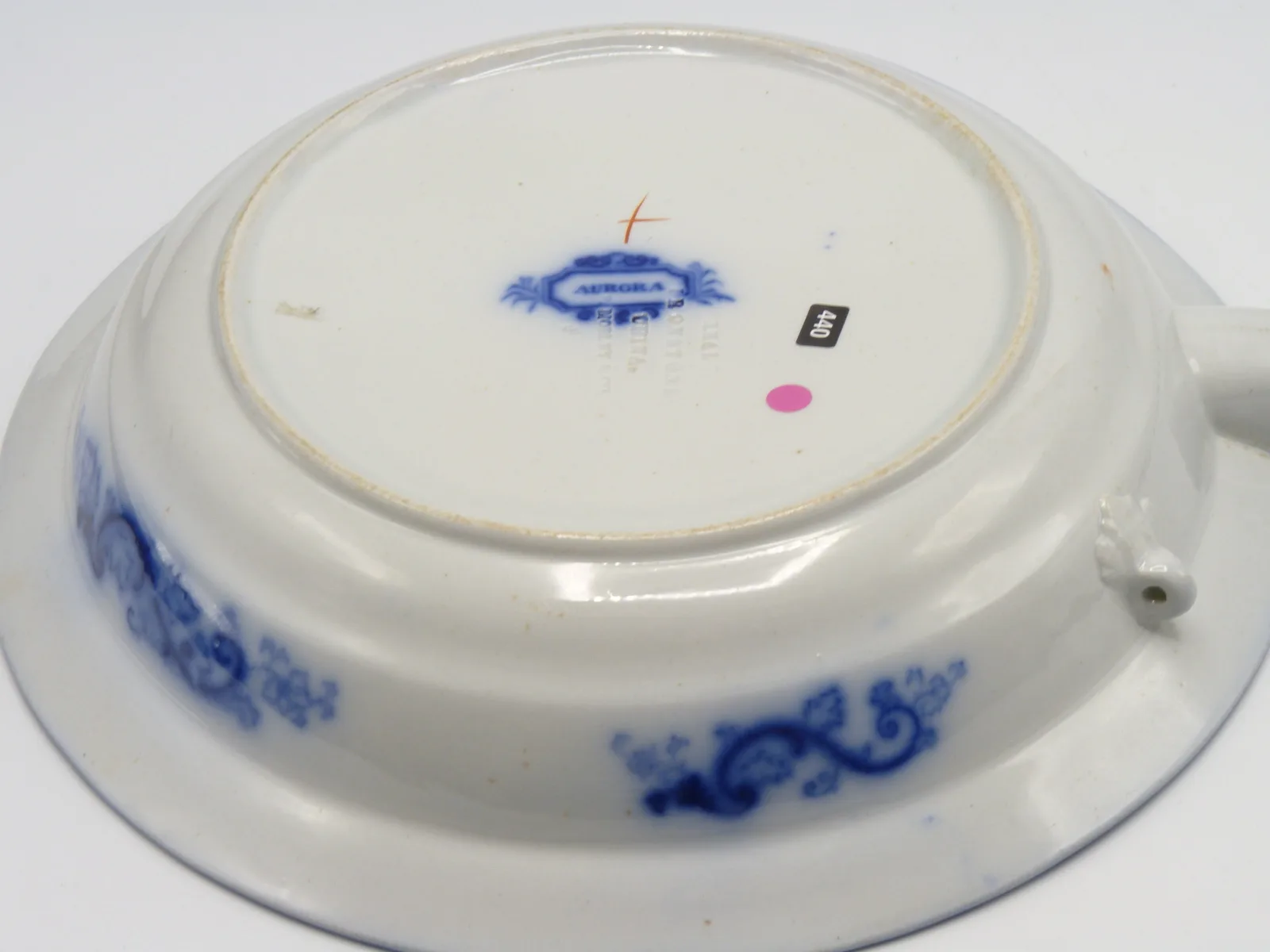 Rare Plate Warmer - Aurora - Francis Morley - Flow Blue Polychrome - Image 3