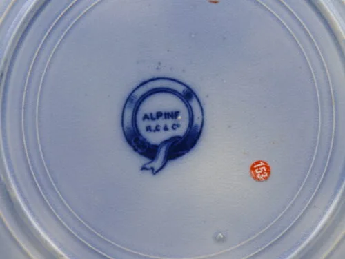 Scottish Flow Blue Pottery Plate - Alpine - Cochran & Co - Image 2