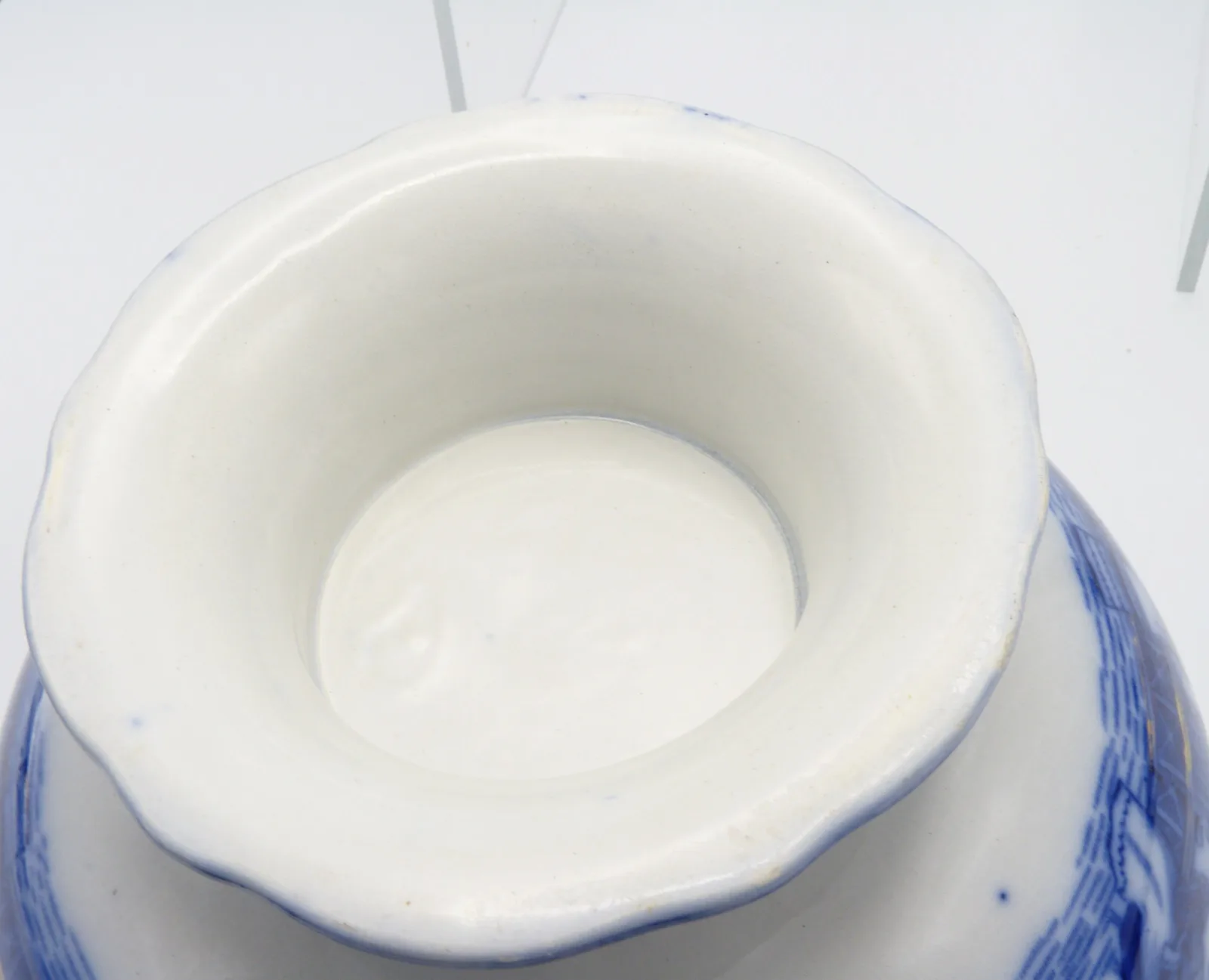 Flow Blue Punch Bowl - Oriental Design - - Image 8