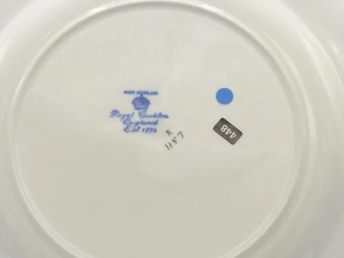 Flow Blue Polychrome Hand Painted Turkey Plates - Image 9