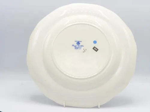 Flow Blue Polychrome Hand Painted Turkey Plates - Image 8