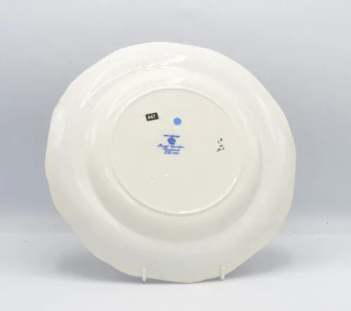 Flow Blue Polychrome Hand Painted Turkey Plates - Image 3