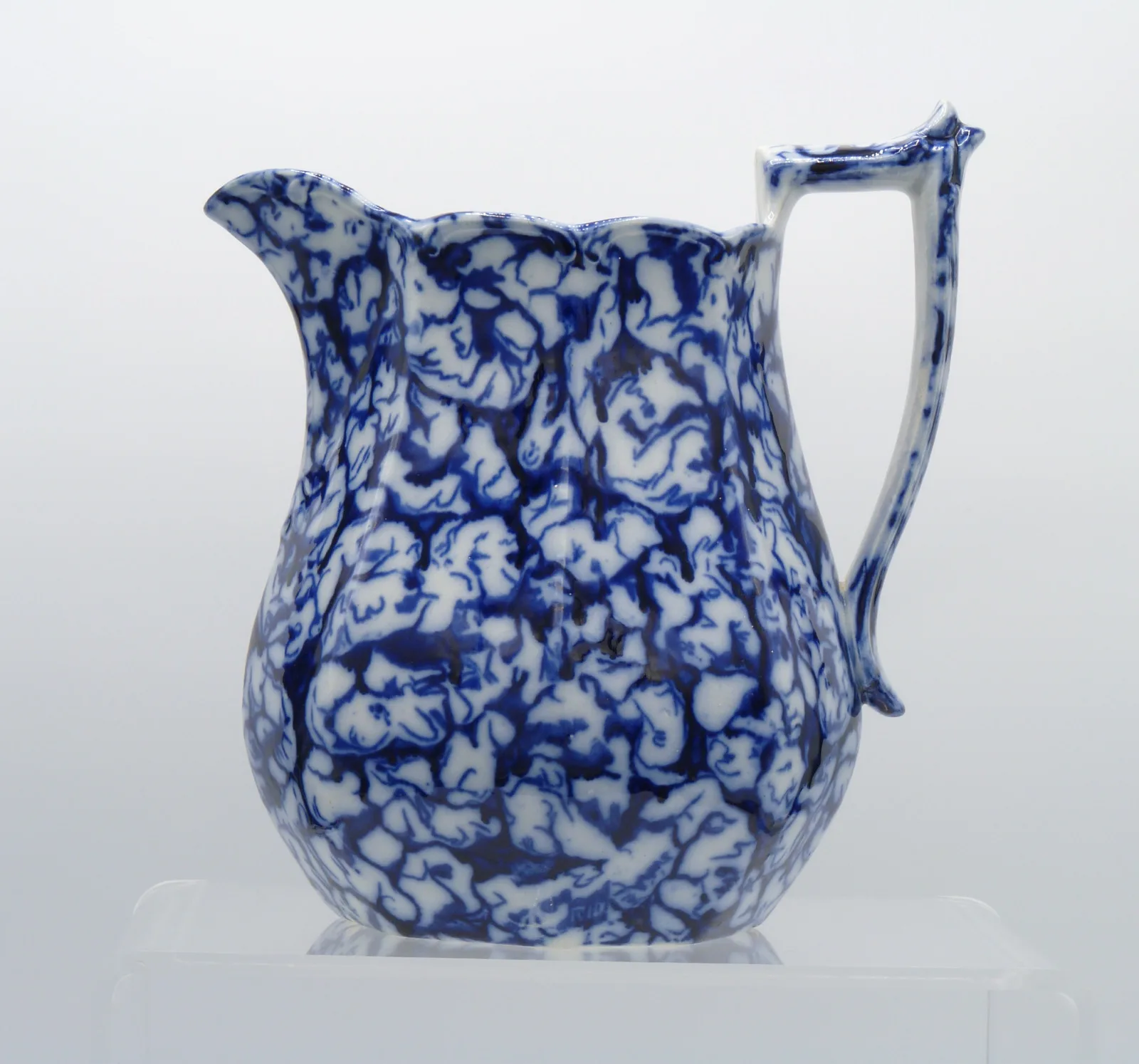 Flow Blue Sheet Pattern Jug - Marble