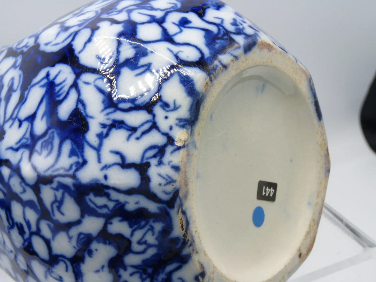 Flow Blue Sheet Pattern Jug - Marble - Image 4