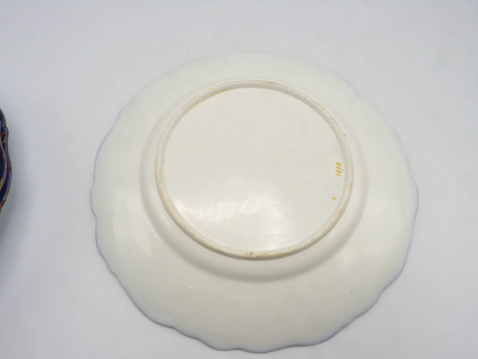 Pretty Flow Blue and Peach Ground Dessert Plate - Note Price Quoted Is For 1 Plate - Image 7