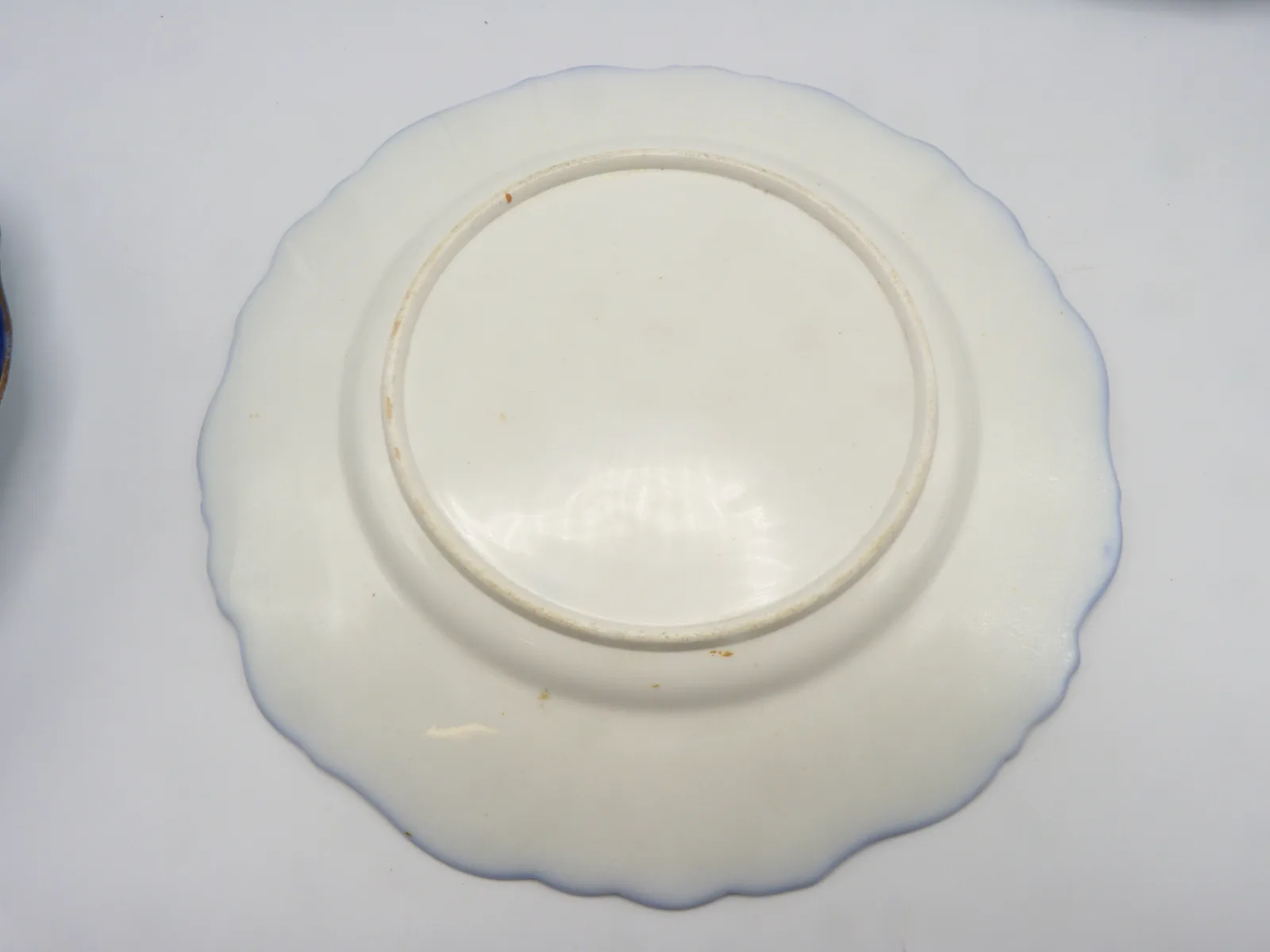 Pretty Flow Blue and Peach Ground Dessert Plate - Note Price Quoted Is For 1 Plate - Image 6