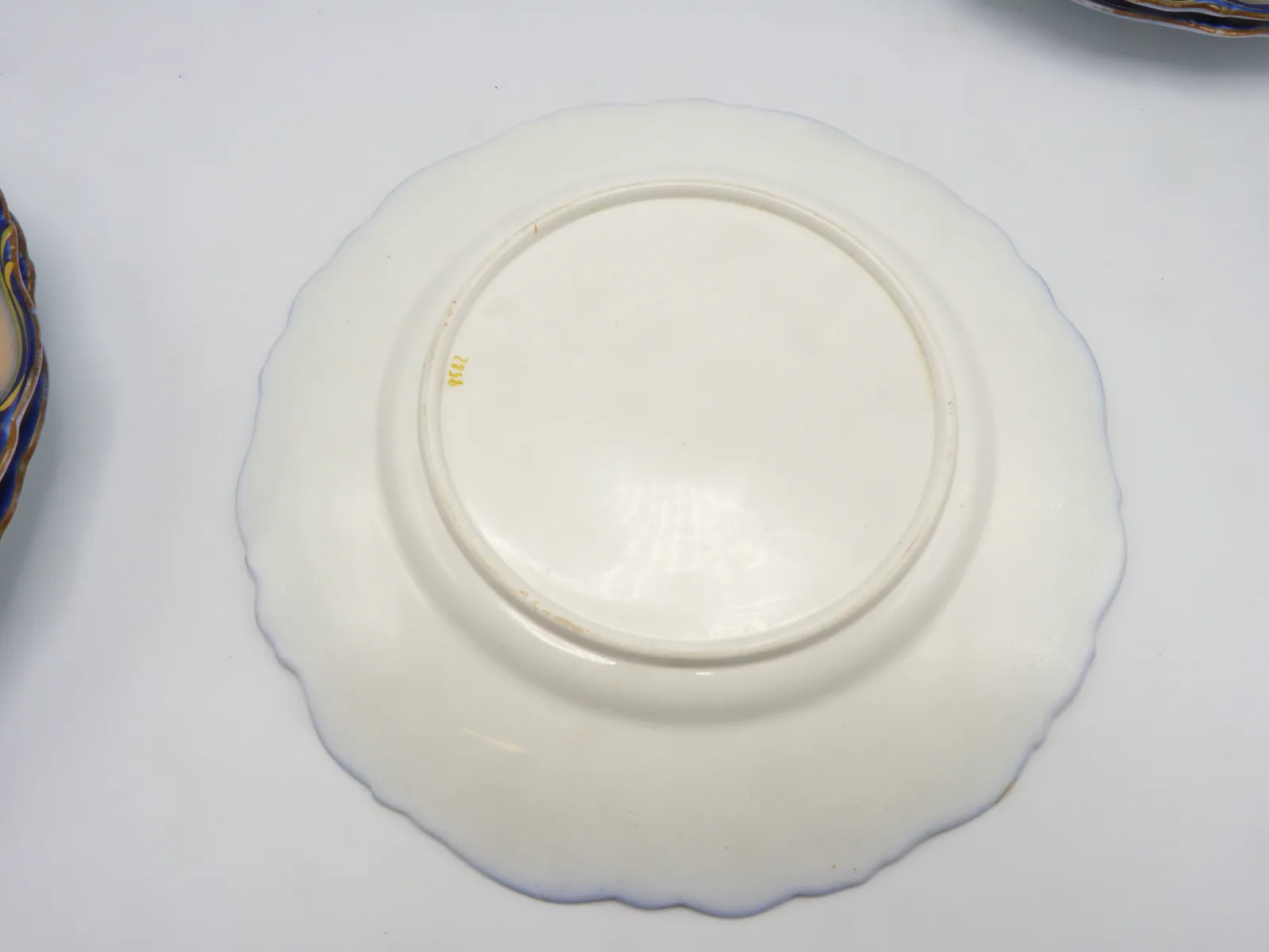 Pretty Flow Blue and Peach Ground Dessert Plate - Note Price Quoted Is For 1 Plate - Image 5