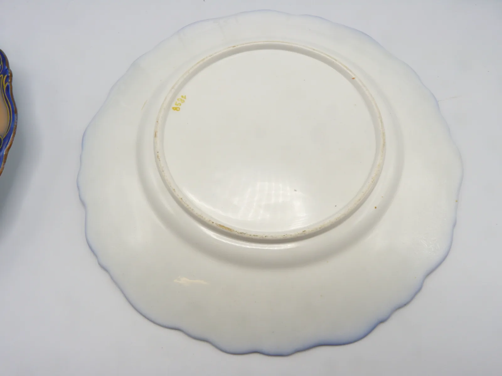 Pretty Flow Blue and Peach Ground Dessert Plate - Note Price Quoted Is For 1 Plate - Image 4