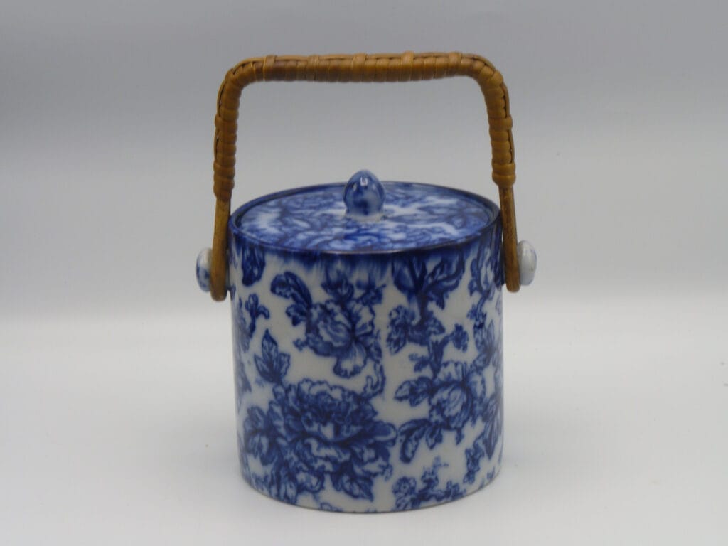 Flow Blue Cavendish Biscuit Barrel Losol Ware Jackie's Antique
