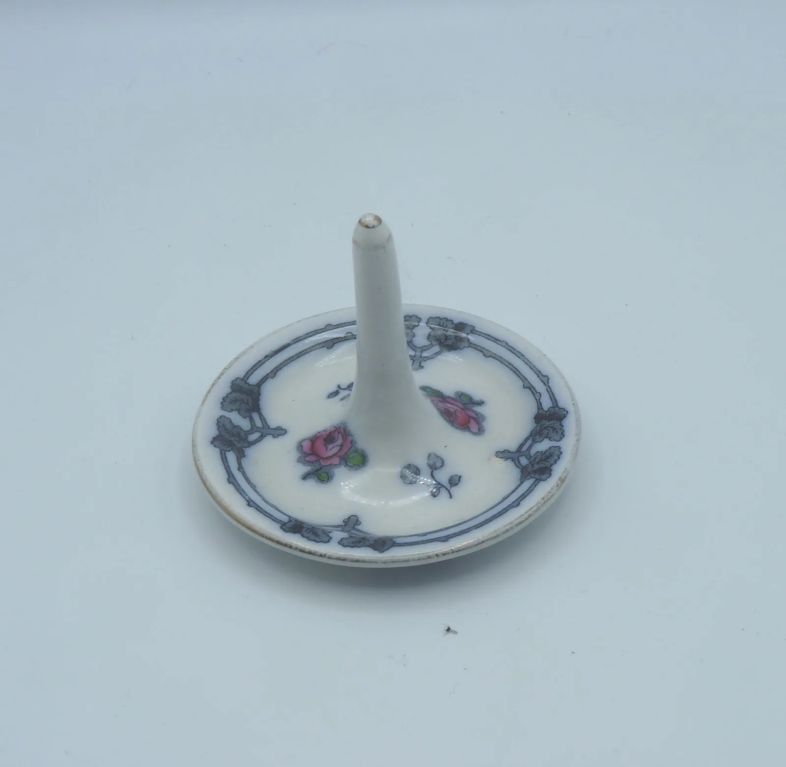 4 Pieces Polychrome – Ring Tree, Toothbrush Vase, Hat Pin Holder, Covered Pot - Image 13
