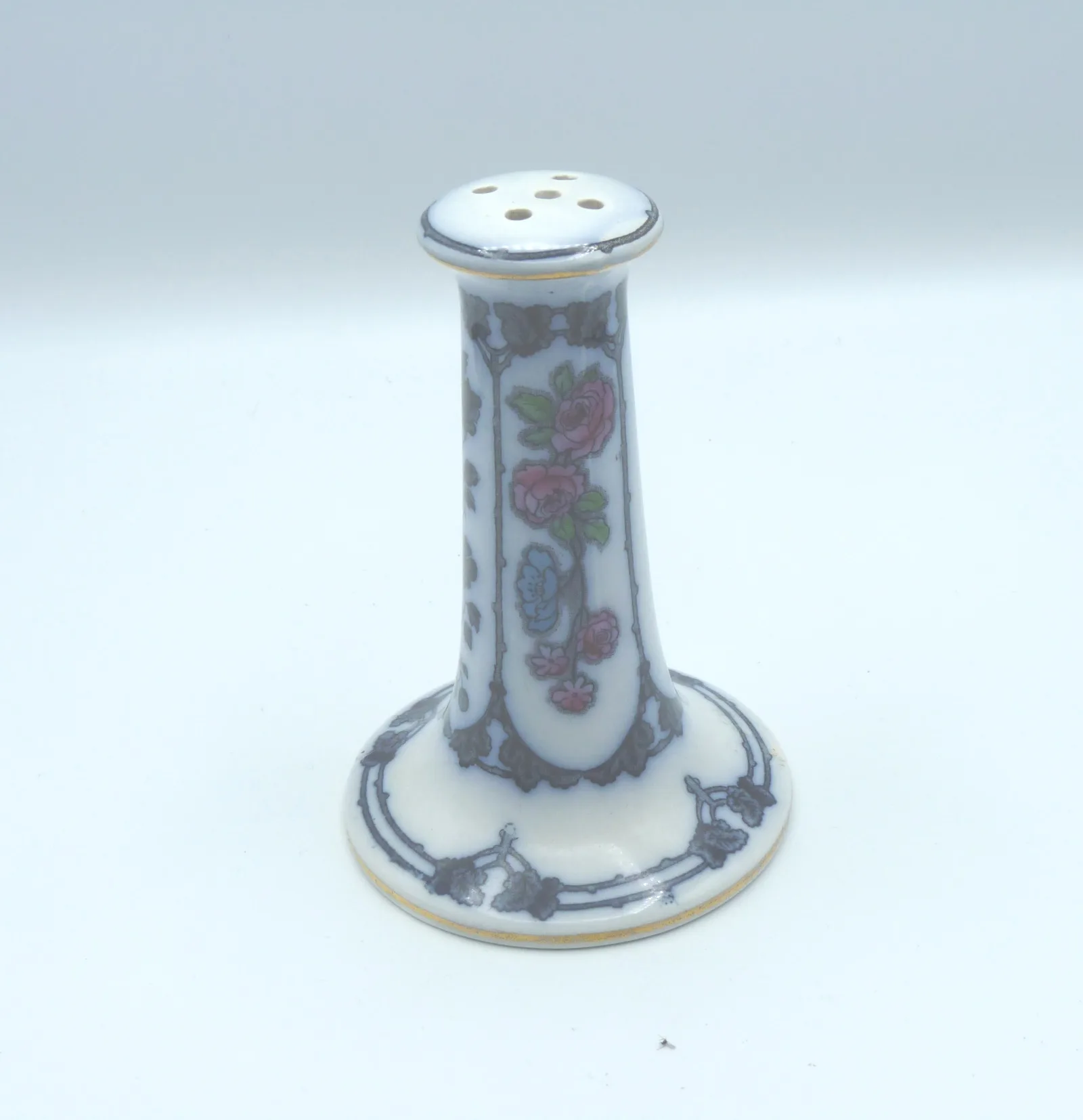 4 Pieces Polychrome – Ring Tree, Toothbrush Vase, Hat Pin Holder, Covered Pot - Image 7