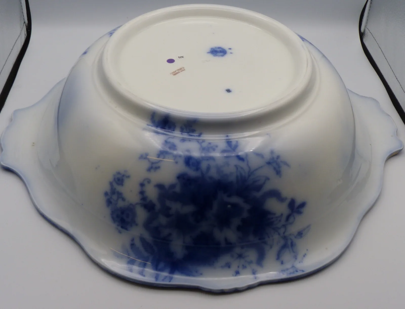 Flow Blue with Gold Sponged Rims - Wash Jug and Bowl - Grindley - - Image 2